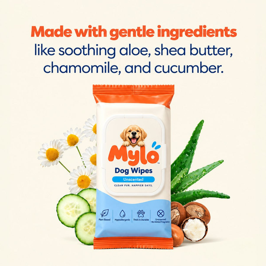 Gentle ingredients: aloe, shea butter, chamomile, cucumber
