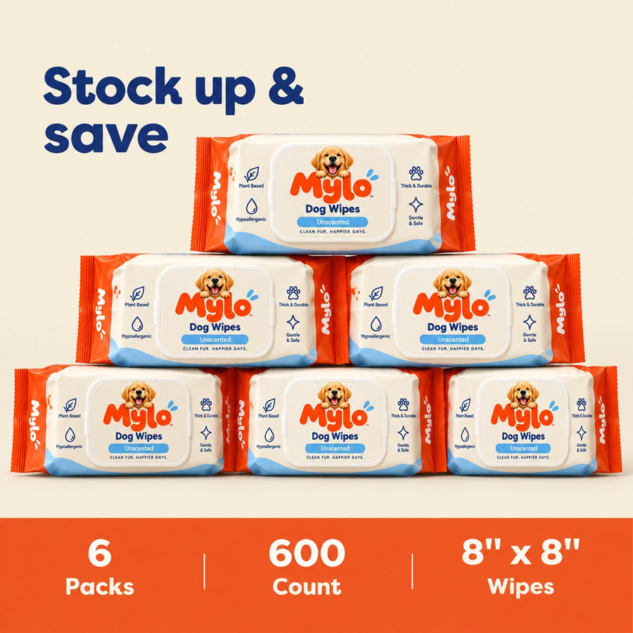 Mylo Dog Wipes 6 Packs, 600 wipes